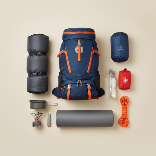 Kit Solo Rando - Flat lay tous les équipements
